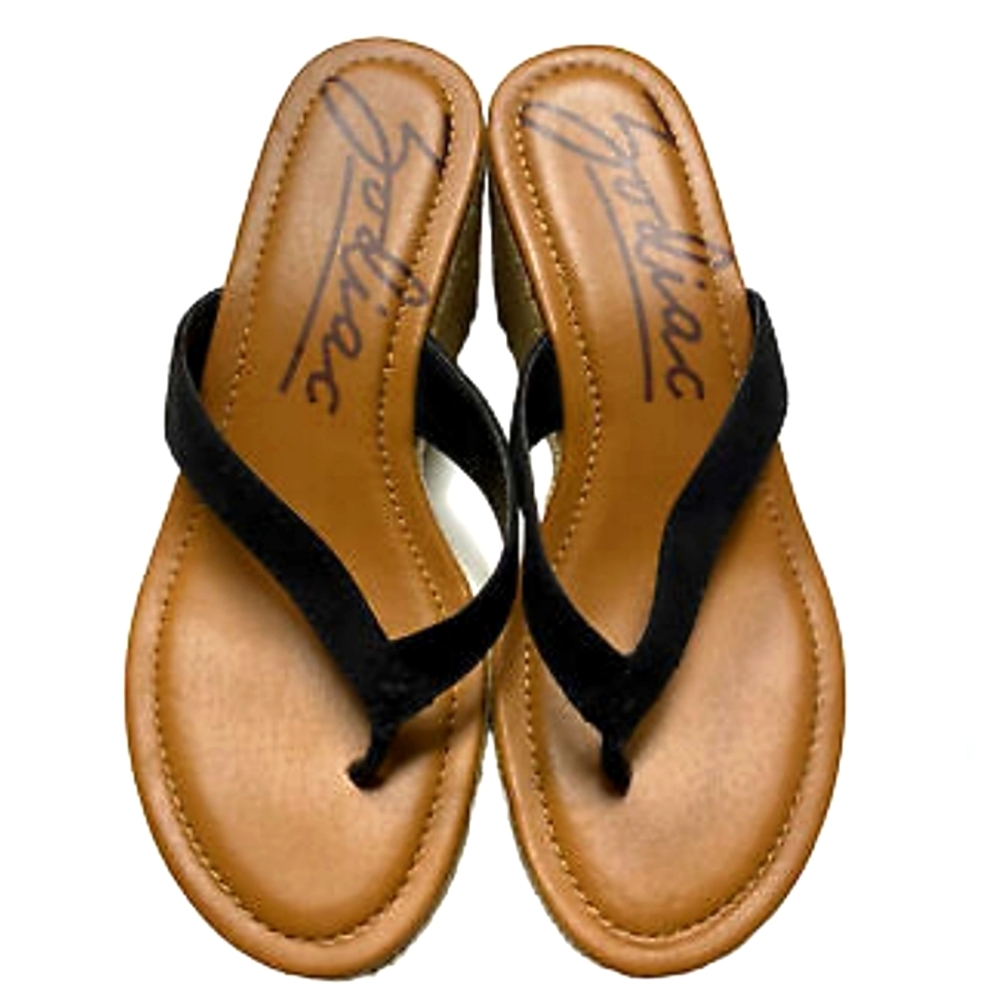 ZODIAC Black Suede Wedge Sandals Size 8, New